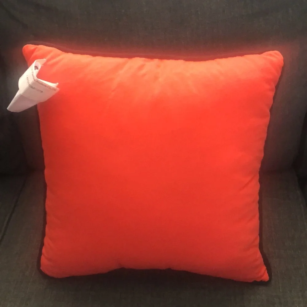 Halloween decoration,orange pillow trick or treat print.